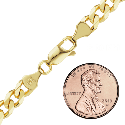 Klassisches Panzerarmband aus 14-karätigem Gelbgold