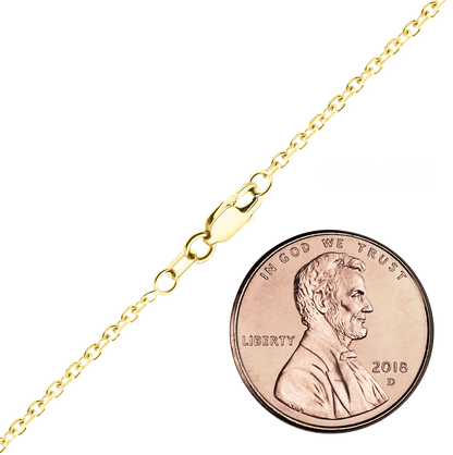 Rundes Kabel-Halsband mit Diamantschliff, 14 Karat Gelbgold