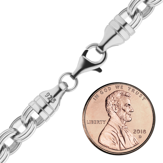 Doppelter Kabel-Fußkettchen aus Sterlingsilber