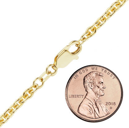 Schweres, rundes Kabelarmband aus 14-karätigem Gelbgold