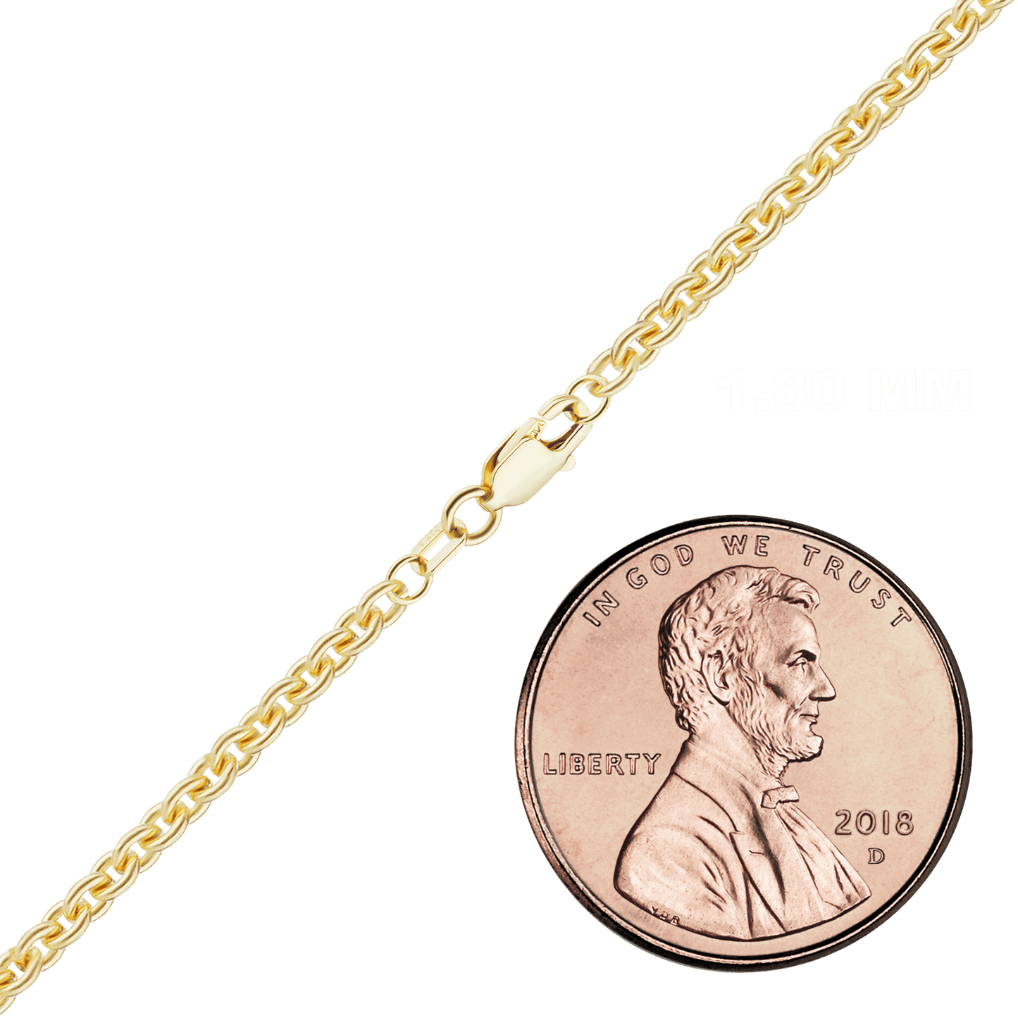 Schwere runde Kabelkette aus 14-karätigem Gelbgold