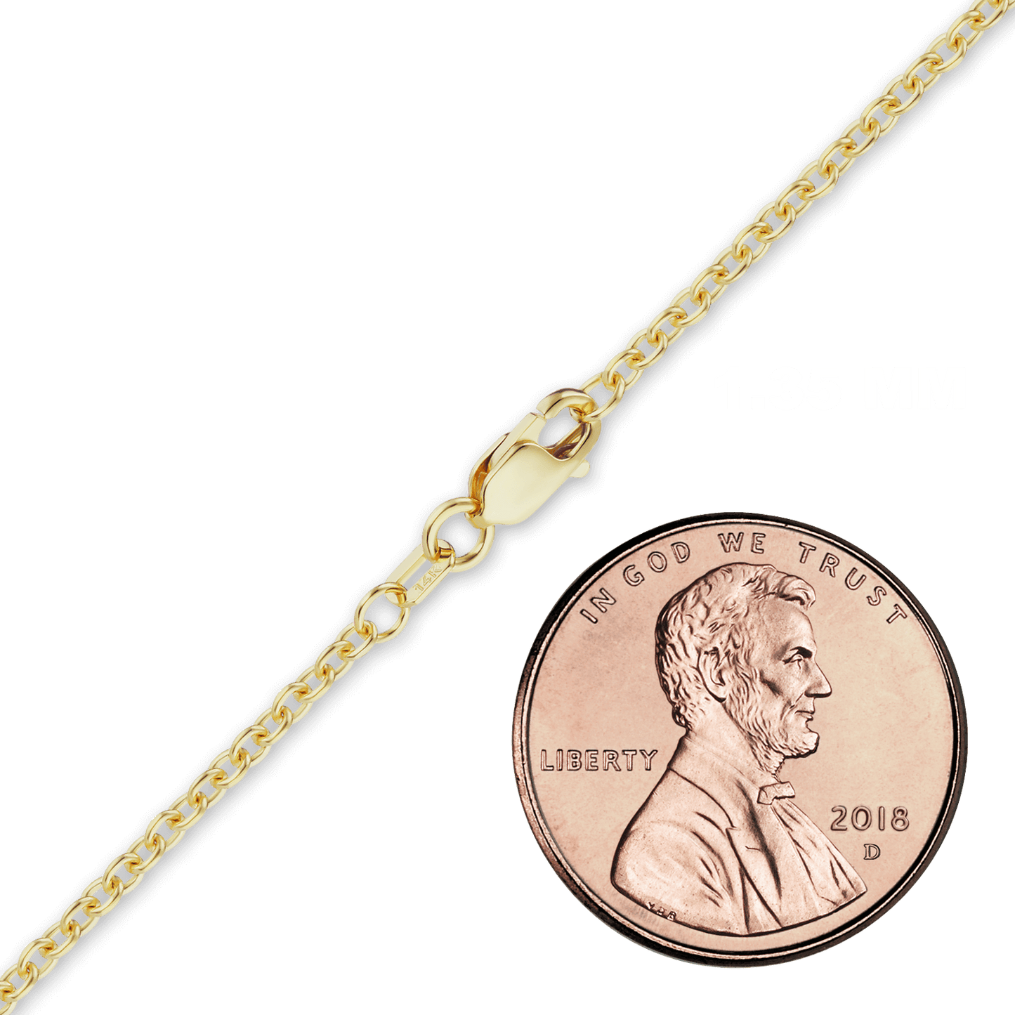 Mittelgroße runde Kabelkette aus 14-karätigem Gelbgold