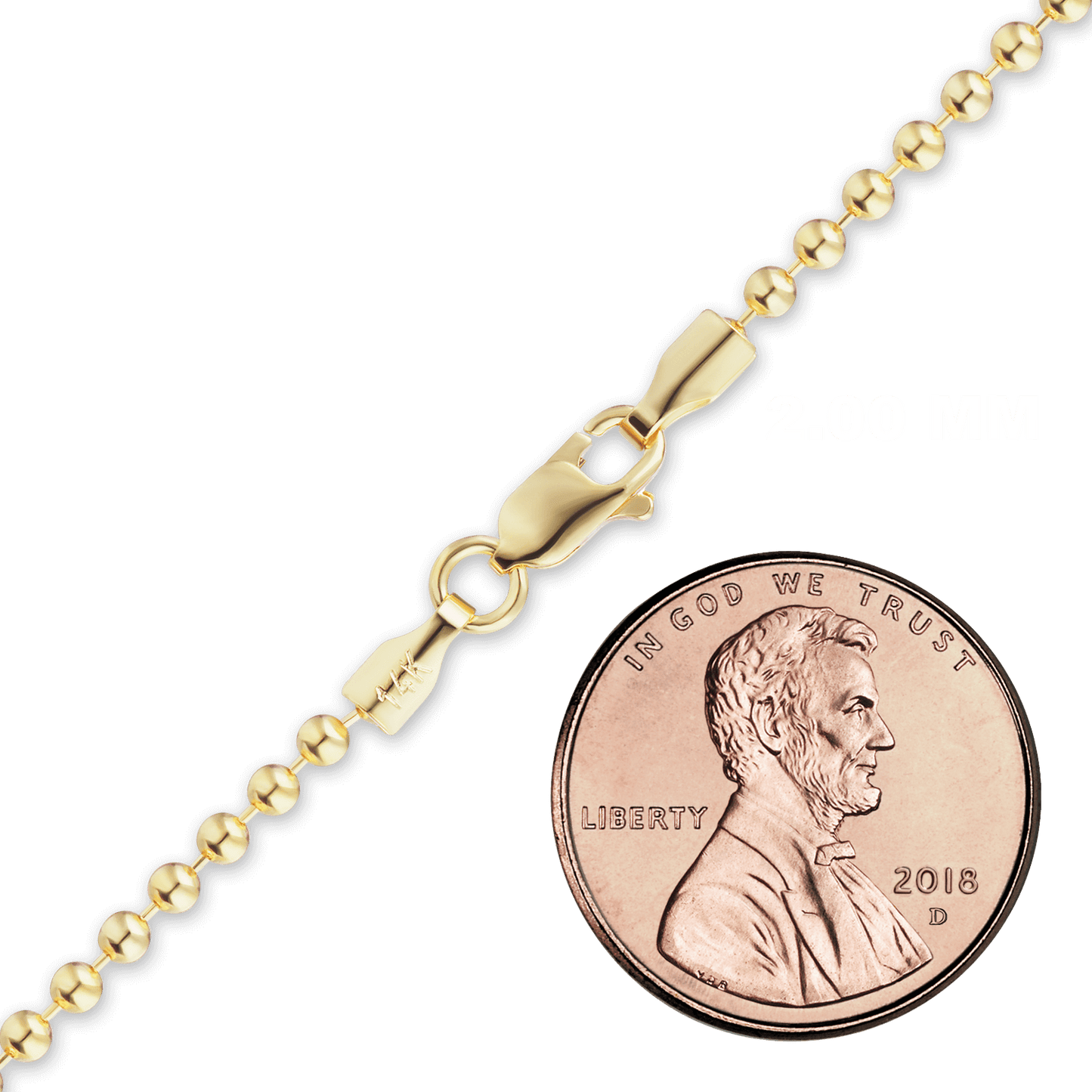 Rundes Perlenarmband aus 14-karätigem Gelbgold