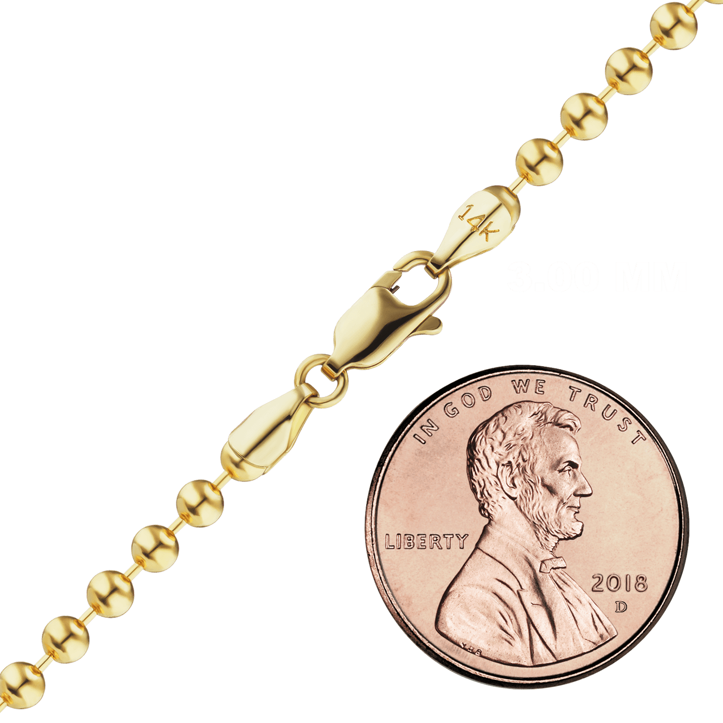 Rundes Perlenarmband aus 14-karätigem Gelbgold