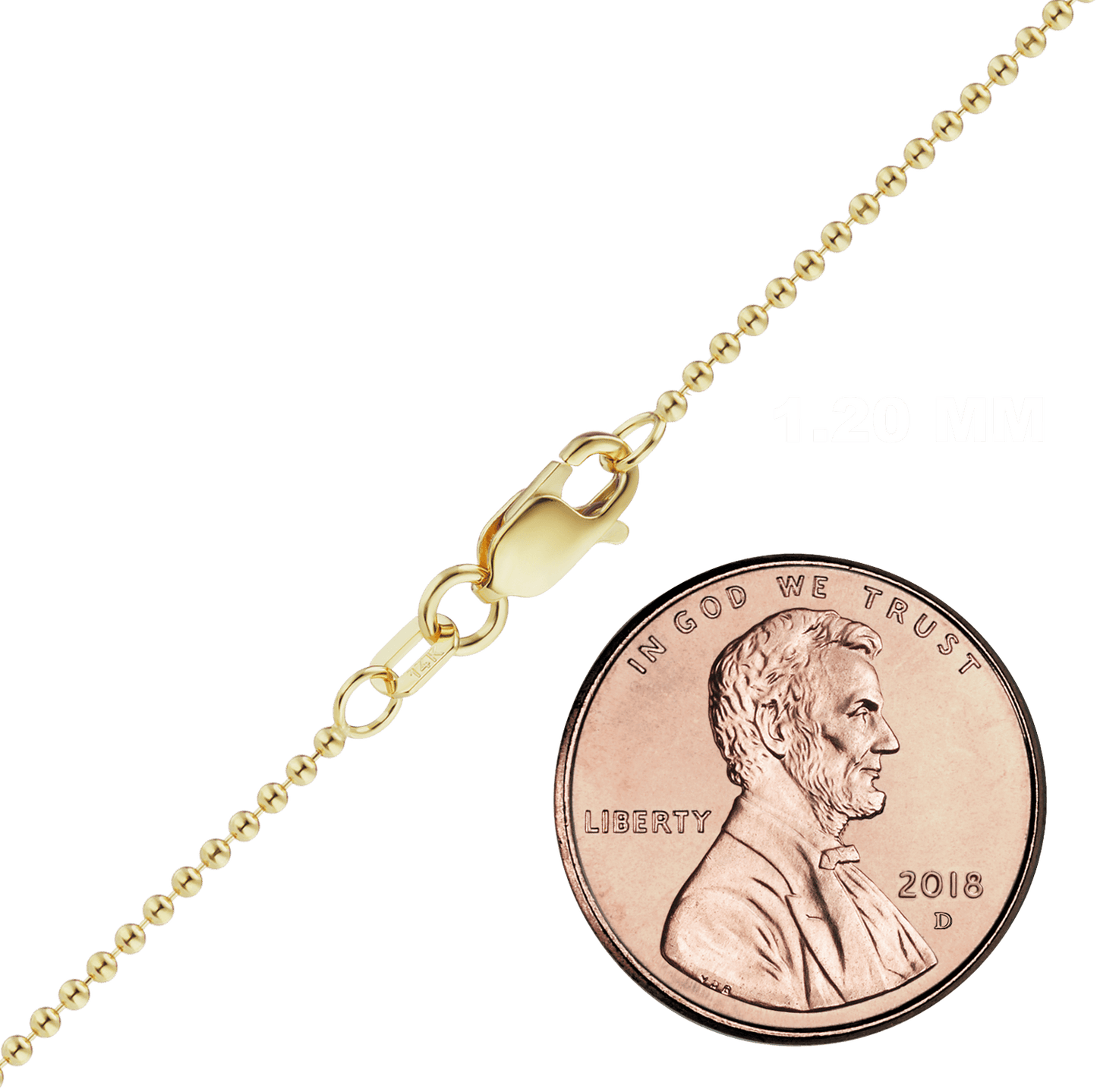 Round Bead Anklet in 14K Yellow Gold