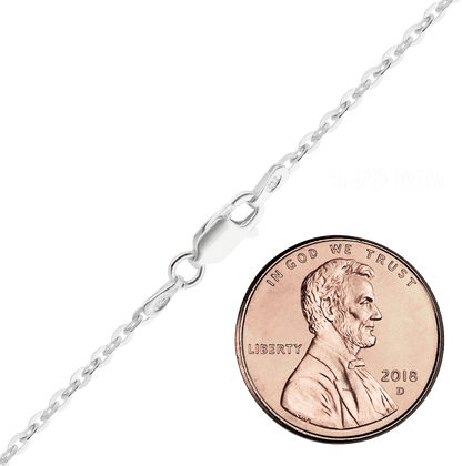 Flache Rolo-Halskette aus Sterlingsilber