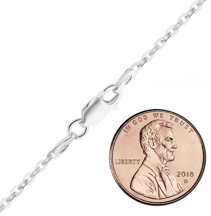 Flache Rolo-Halskette aus Sterlingsilber