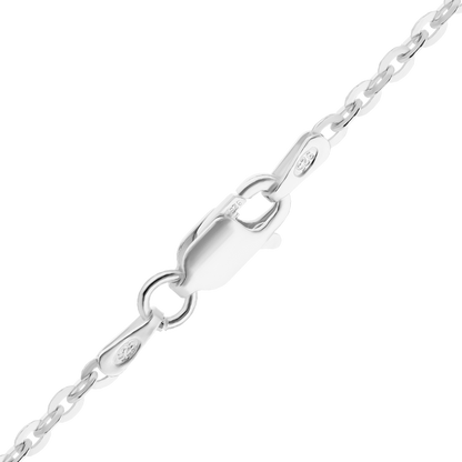 Flache Rolo-Halskette aus Sterlingsilber