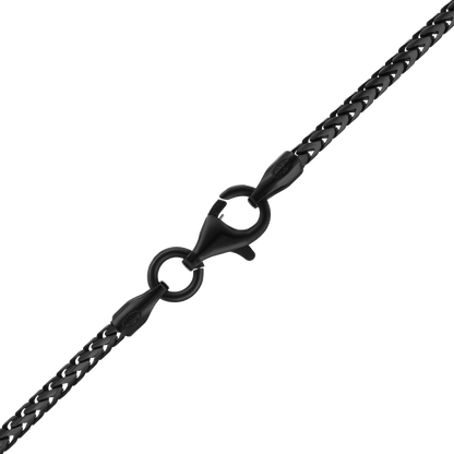 Franco-Halskette aus Sterlingsilber – Schwarzes Ruthenium