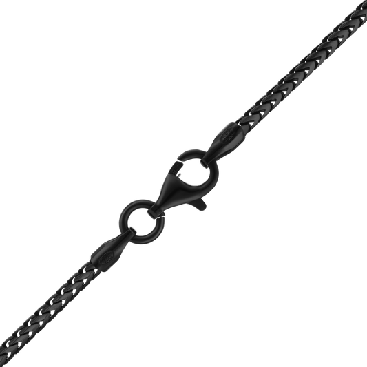 Franco-Halskette aus Sterlingsilber – Schwarzes Ruthenium