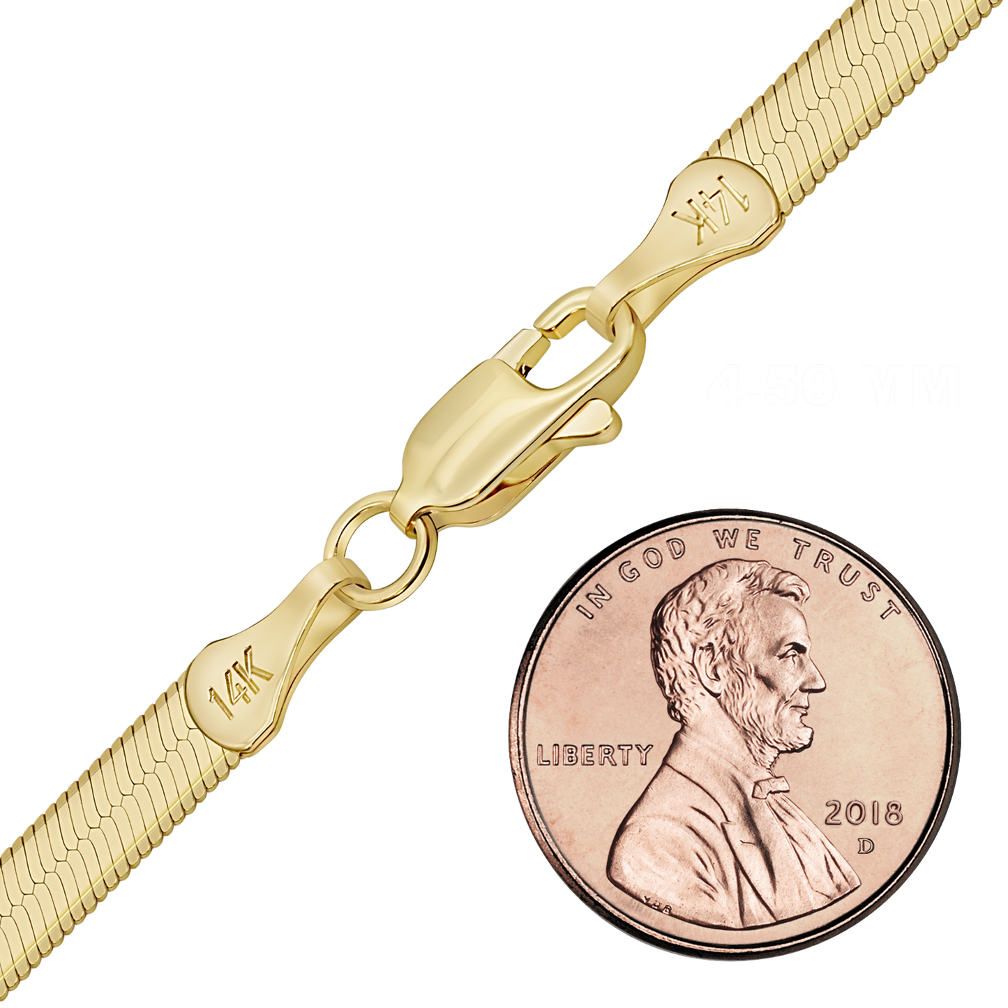 Fischgrät-Halskette aus 14-karätigem Gelbgold