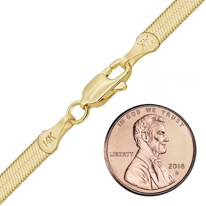 Fischgrät-Halskette aus 14-karätigem Gelbgold