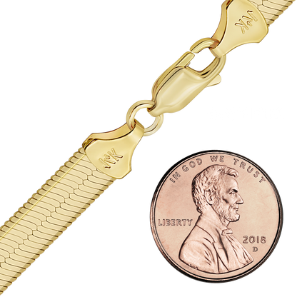 Fischgrät-Halskette aus 14-karätigem Gelbgold