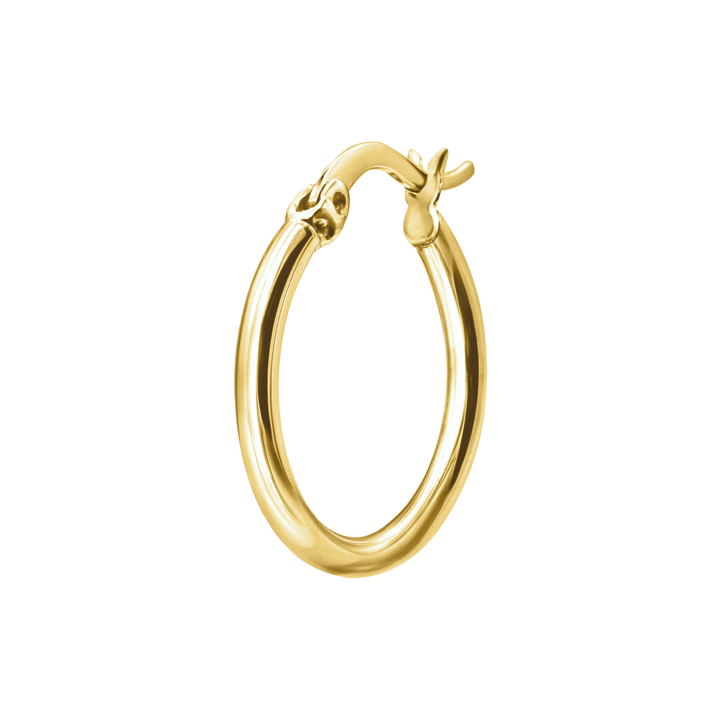 Runde Röhren-Creolen mit Verschluss und Gelenk aus 14-karätigem Gold