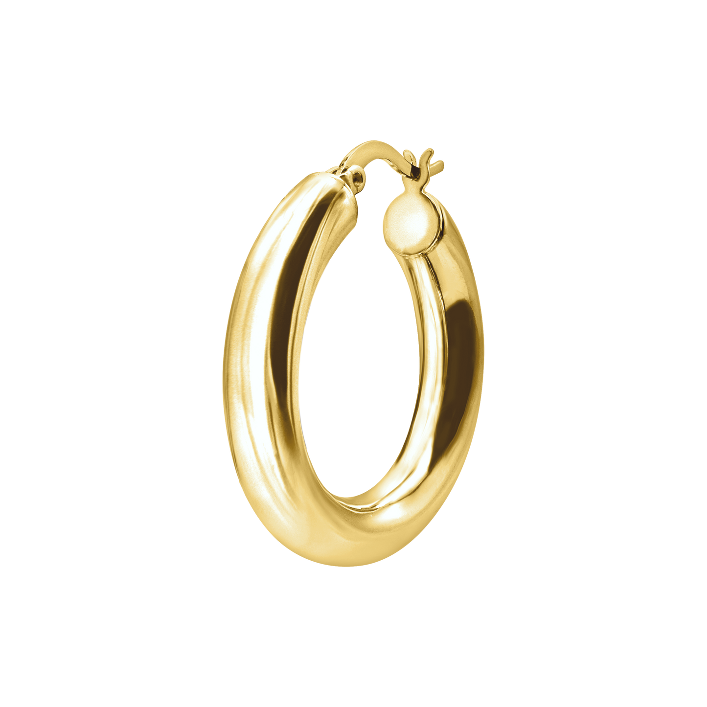 Runde Röhren-Creolen mit Verschluss und Gelenk aus 14-karätigem Gold