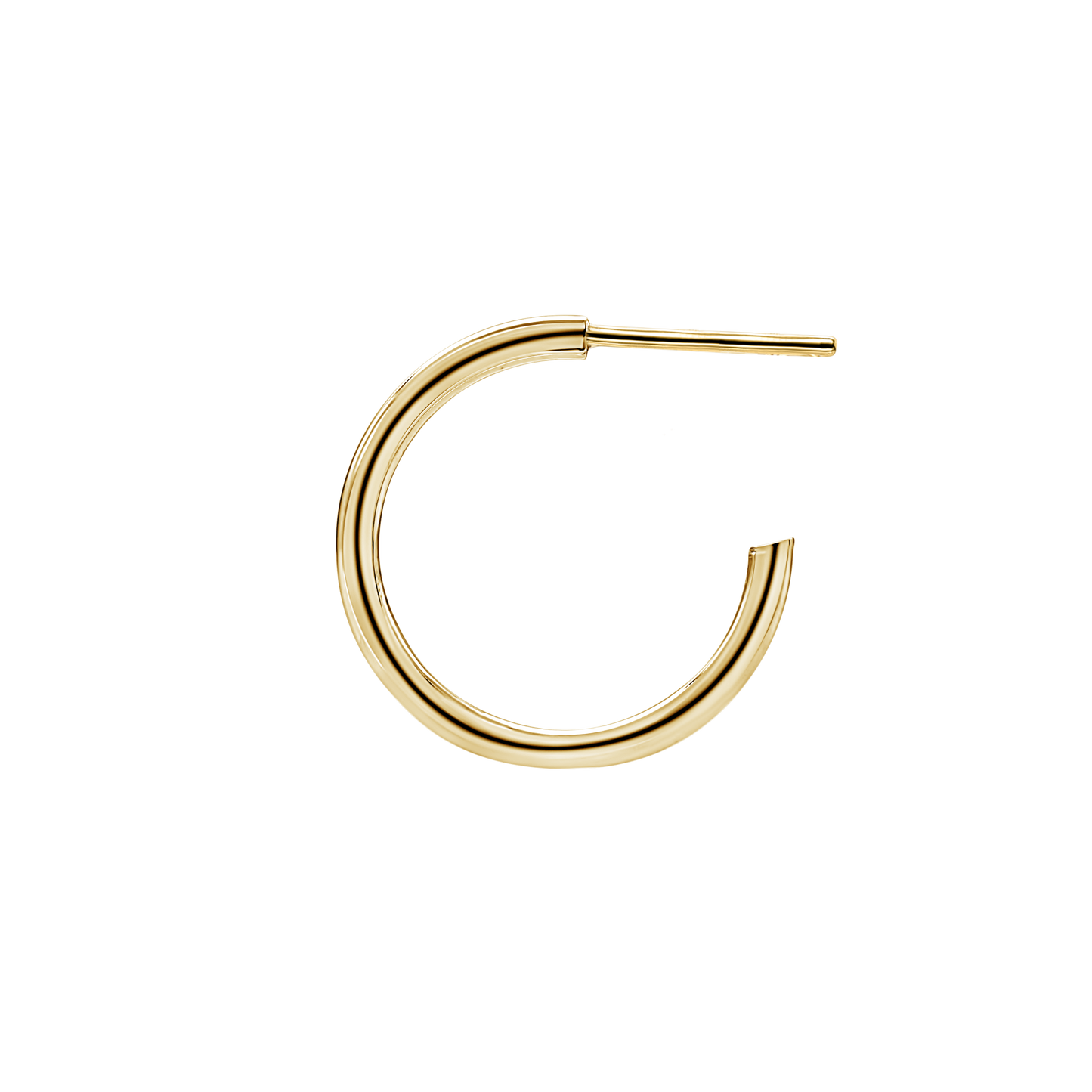 Runde Röhren-Creolen mit Stecker aus 14-karätigem Gold