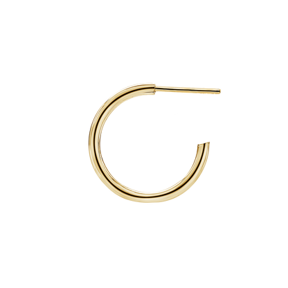 Runde Röhren-Creolen mit Stecker aus 14-karätigem Gold