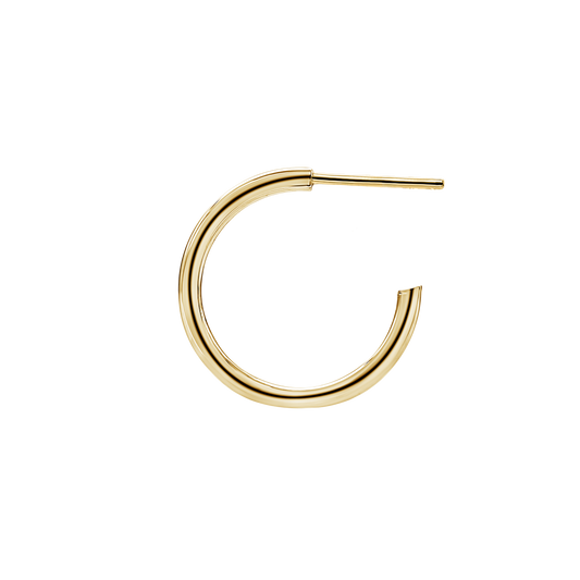 Runde Röhren-Creolen mit Stecker aus 14-karätigem Gold