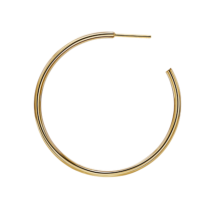 Runde Röhren-Creolen mit Stecker aus 14-karätigem Gold