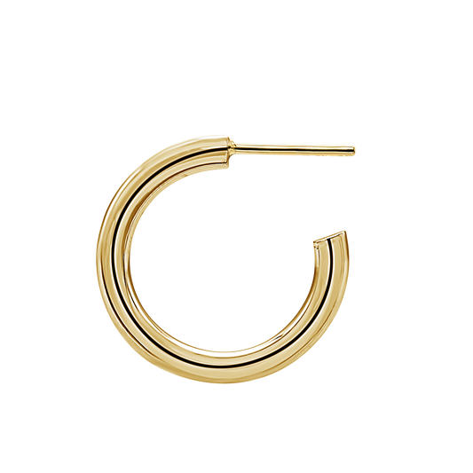 Runde Röhren-Creolen mit Steckern aus 14-karätigem Gold