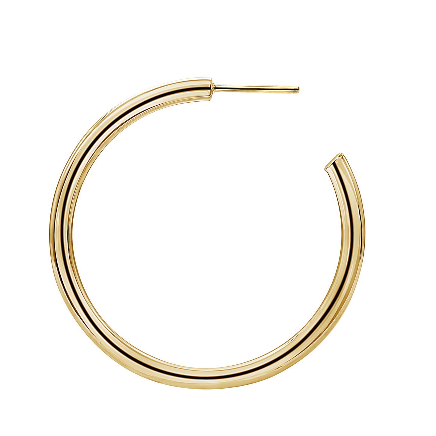 Runde Röhren-Creolen mit Steckern aus 14-karätigem Gold