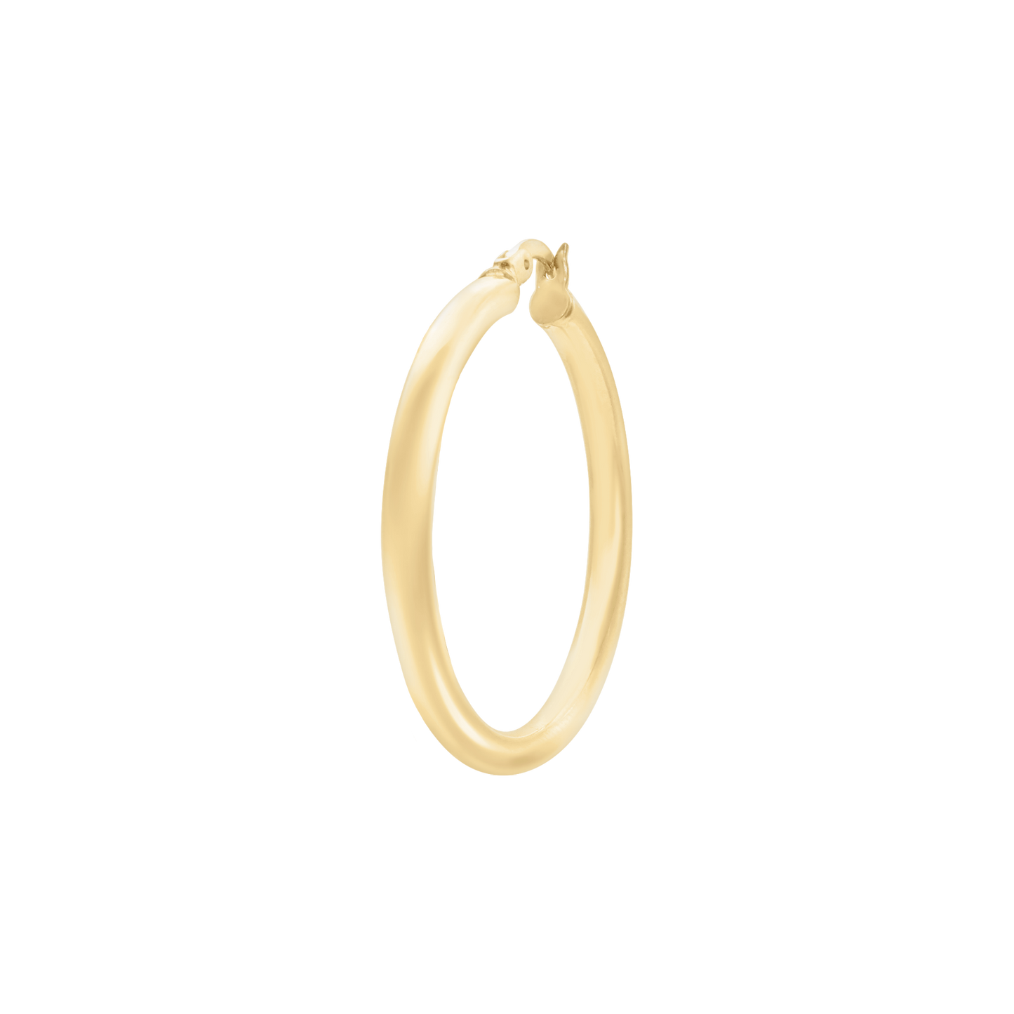 Runde Röhren-Creolen mit Verschluss und Gelenk aus 14-karätigem Gold