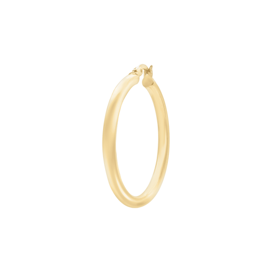 Runde Röhren-Creolen mit Verschluss und Gelenk aus 14-karätigem Gold