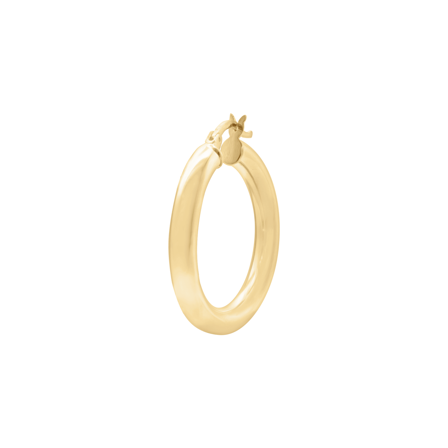 Runde Röhren-Creolen mit Verschluss und Gelenk aus 14-karätigem Gold