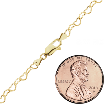 Klassische Herzkette aus 14-karätigem Gelbgold