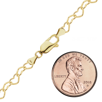 Klassische Herzkette aus 14-karätigem Gelbgold