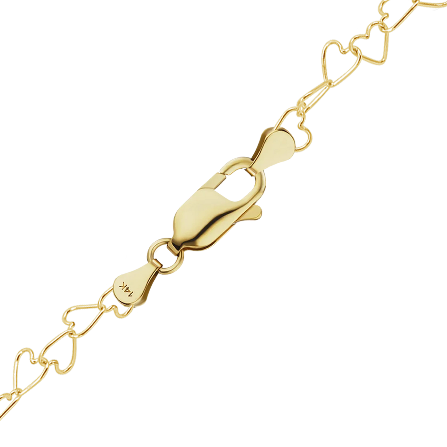 Hohes Herzarmband aus 14-karätigem Gelbgold