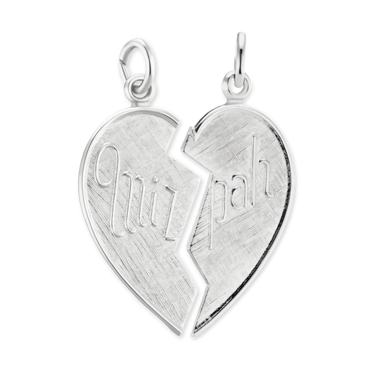 Mizpah Herzanhänger aus Sterlingsilber