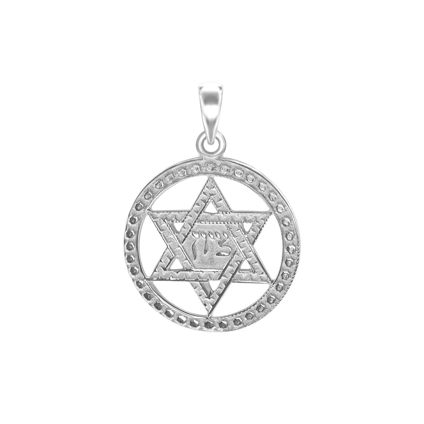 Medaille mit Davidstern aus Sterlingsilber