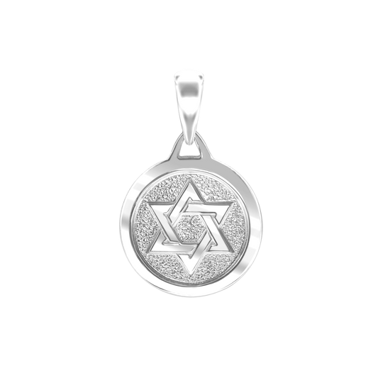 Medaille mit Davidstern aus Sterlingsilber