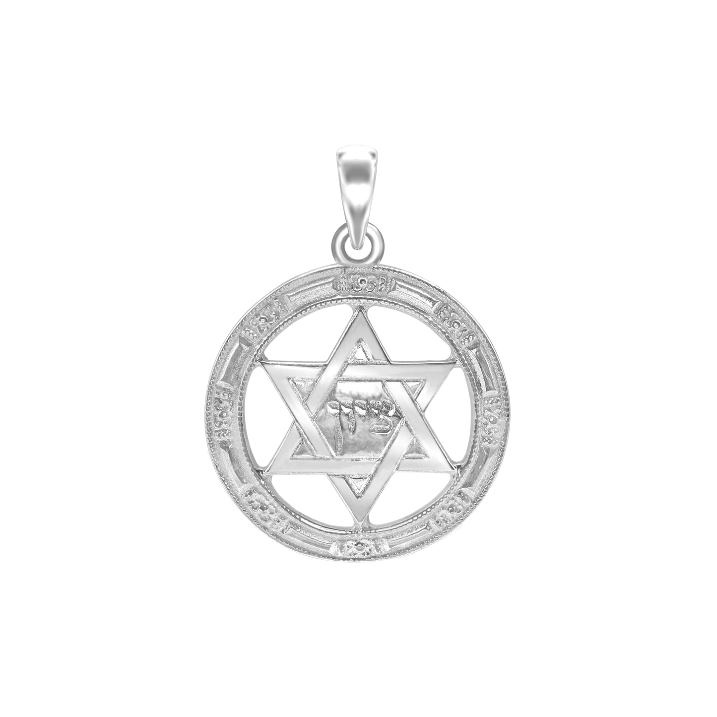 Medaille mit Davidstern aus Sterlingsilber