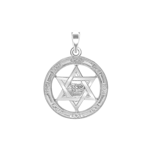 Medaille mit Davidstern aus Sterlingsilber