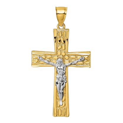 Kreuzanhänger aus 14-karätigem Goldnugget