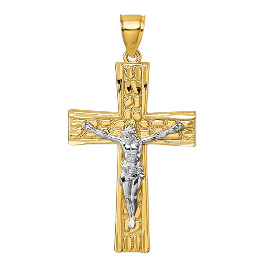 Kreuzanhänger aus 14-karätigem Goldnugget