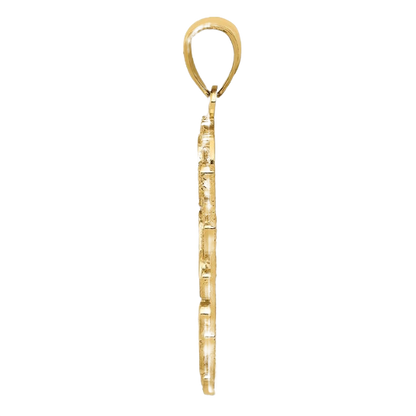 10K/14K Goldnugget-Anhänger „DAD“ (Hundemarke)