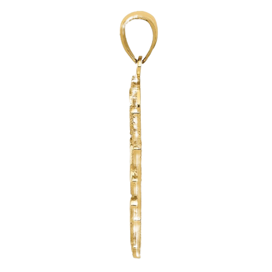 10K/14K Goldnugget-Anhänger „DAD“ (Hundemarke)