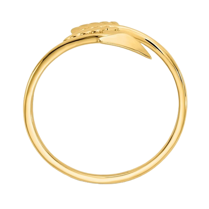 14-karätiger, verstellbarer, polierter Pfeilring