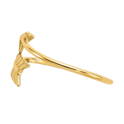 14-karätiger, verstellbarer, polierter Pfeilring