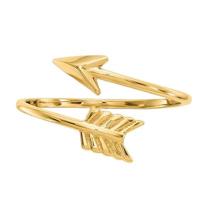 14-karätiger, verstellbarer, polierter Pfeilring