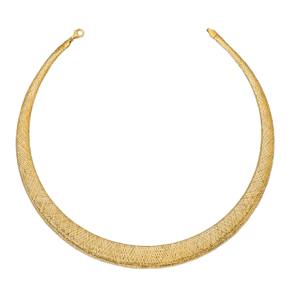 14-karätige, strukturierte Stretch-Halskette aus Gelbgold