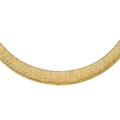 14-karätige, strukturierte Stretch-Halskette aus Gelbgold