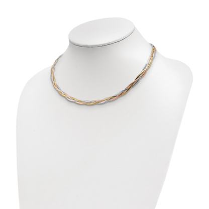 Dreifarbige Netzkette aus 14-karätigem Gold