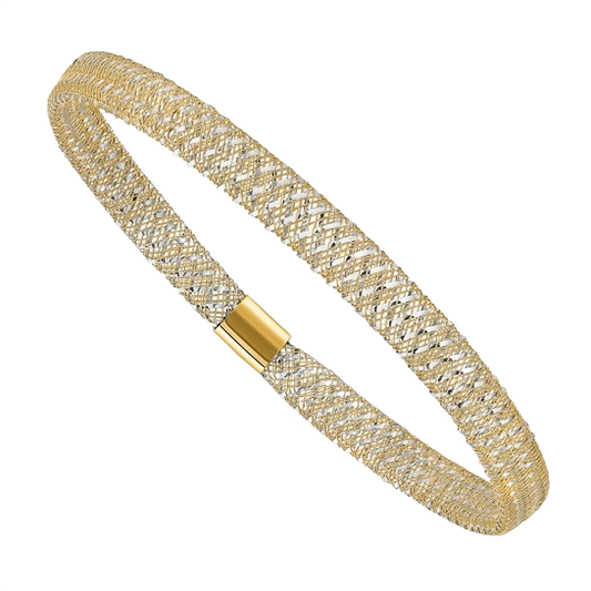 Stretch-Armreif aus 14-karätigem Gold mit Akzenten aus Weißgold