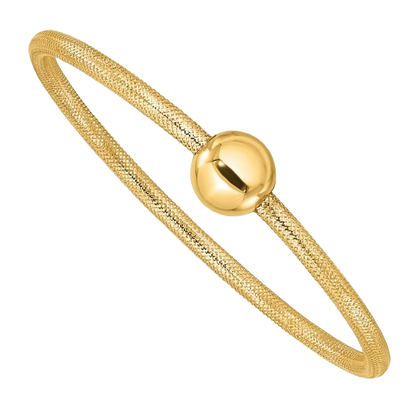 Armband aus poliertem 14-karätigem Goldperlennetz