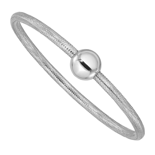 Armband aus poliertem 14-karätigem Goldperlennetz