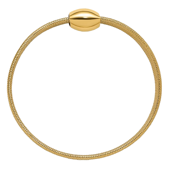 14-karätiges Gelbgold-Mesh-Armband zum Überziehen – 9 mm